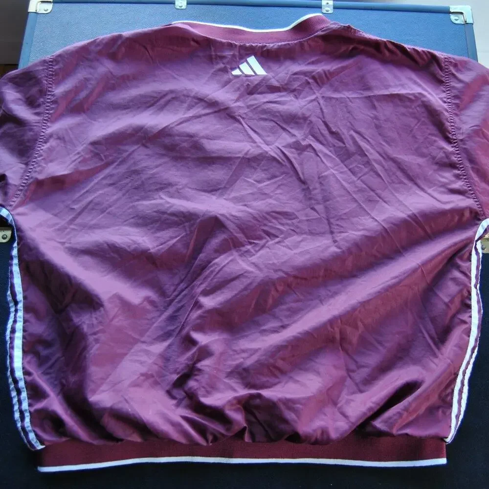 Adidas Vintage Full Button up Track Jacket Maroon & White X-Large